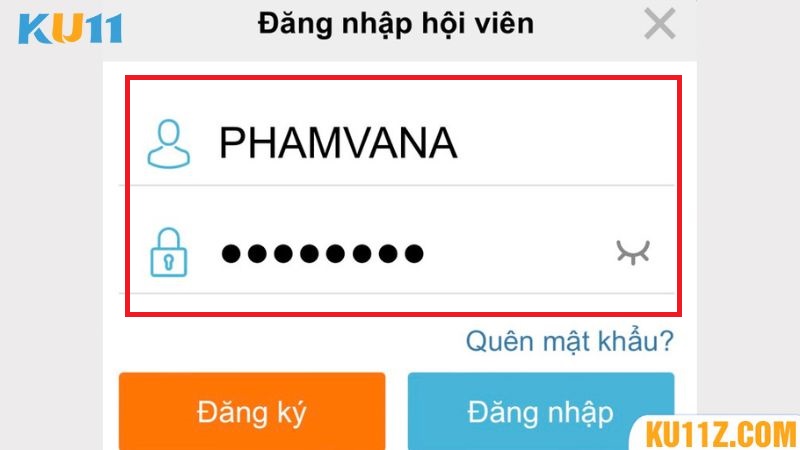 Cách đăng nhập tài khoản Ku11 trên điện thoại